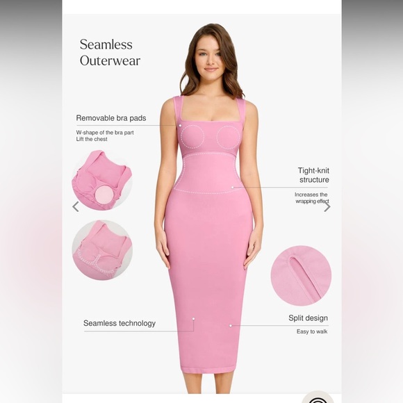 (NWT)Popilush Shapewear Sleeveless Square Neck Slimming Seamless Pink Dress
M/L - Picture 5 of 6